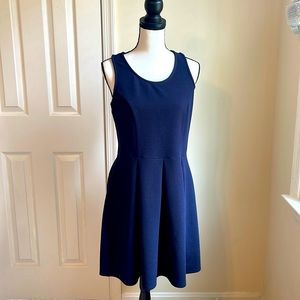 Ezra blue Malley scoop neck Fit and flare dress
